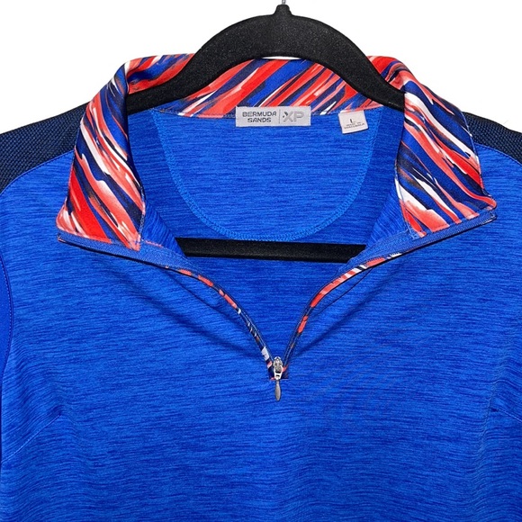 BERMUDA SANDS Women’s Golf & Lifestyle Short Sleeve Polo w/ Zip Neck Size Large - Picture 2 of 7